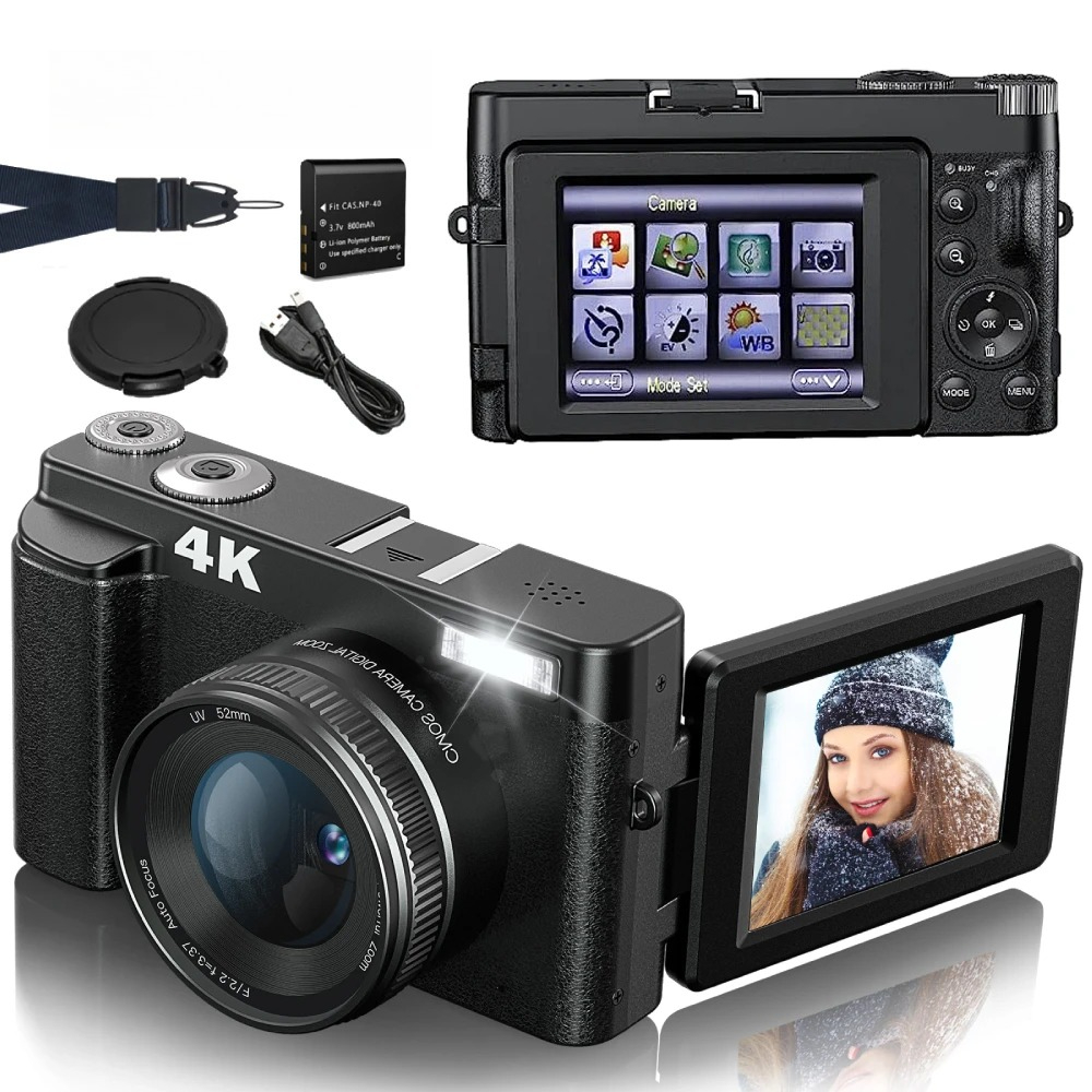 Beauty Makeup Images - Cámara Compacta para Vlogging 4K 48MP,
