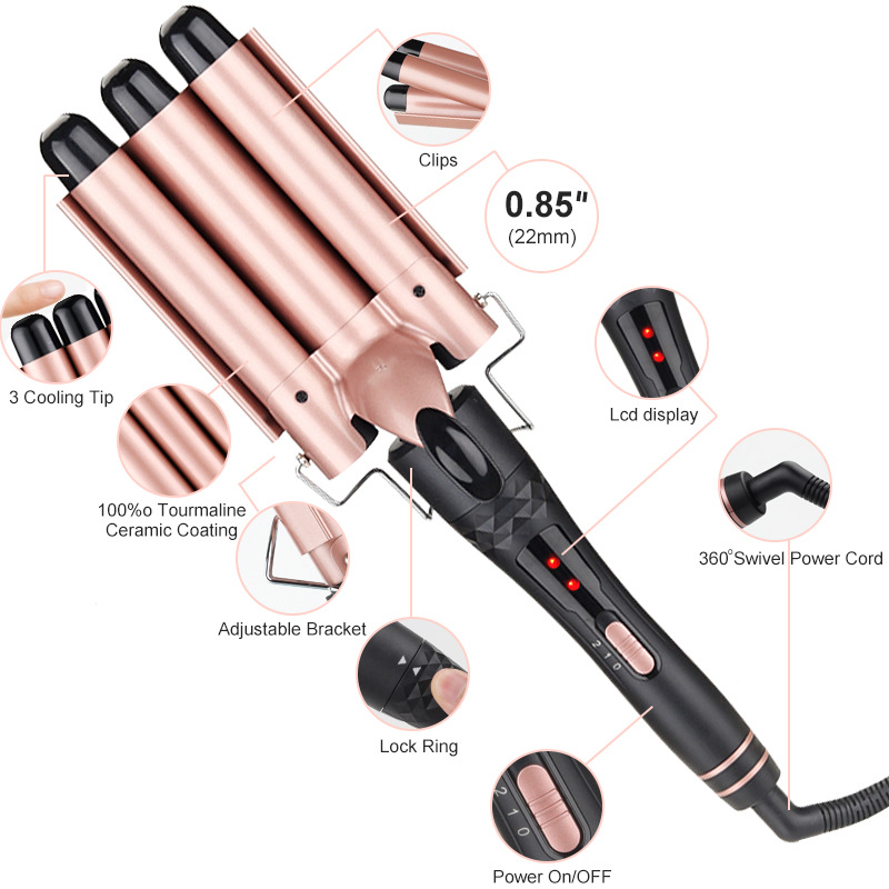 Set de rizador de pelo 5 en 1  - Hair Curling Wand reseña y precio